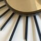 Sun mirror 1960 in patinated brass and black rays 50cm