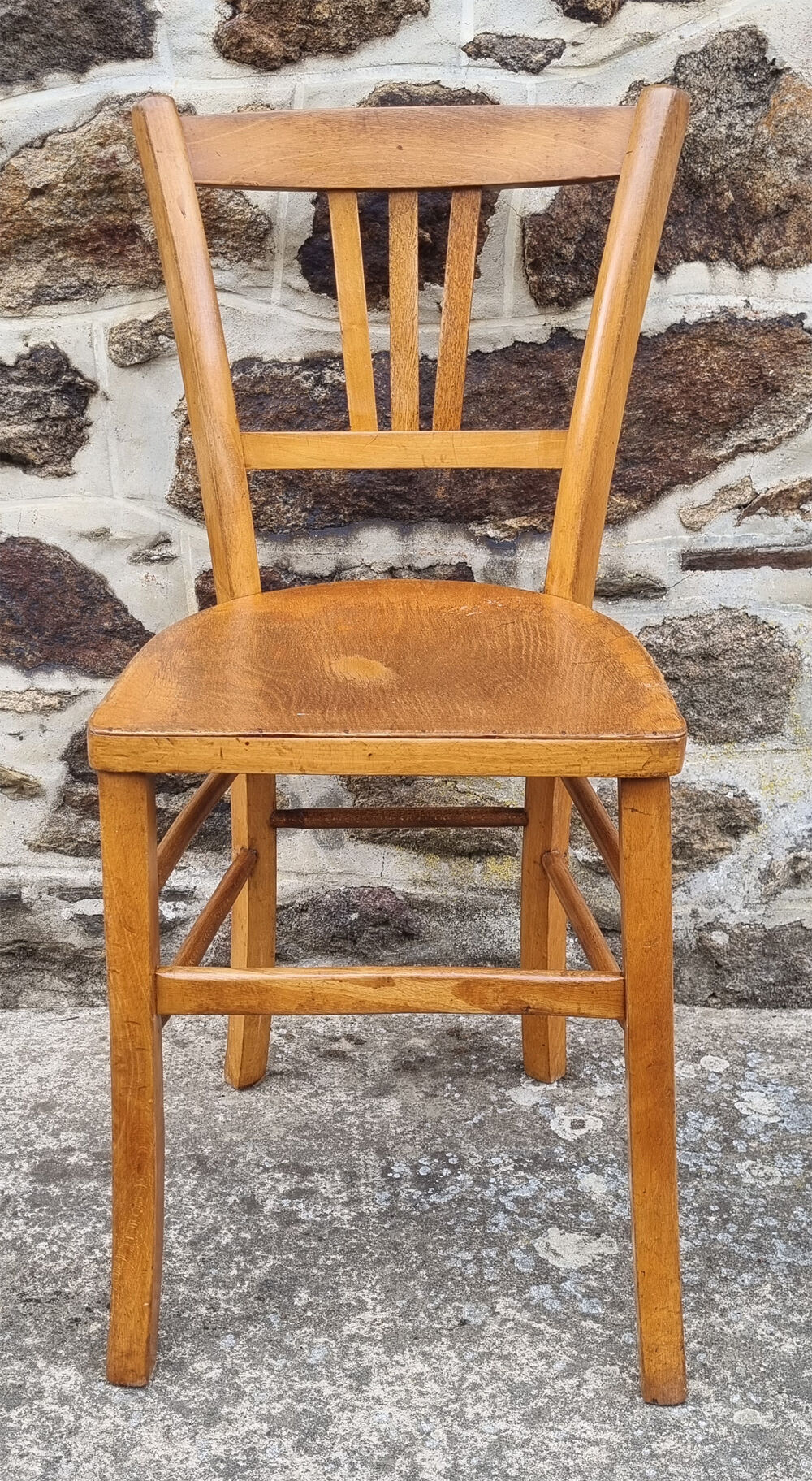 6 Luterma bistro chairs, blond wood, vintage, 50s