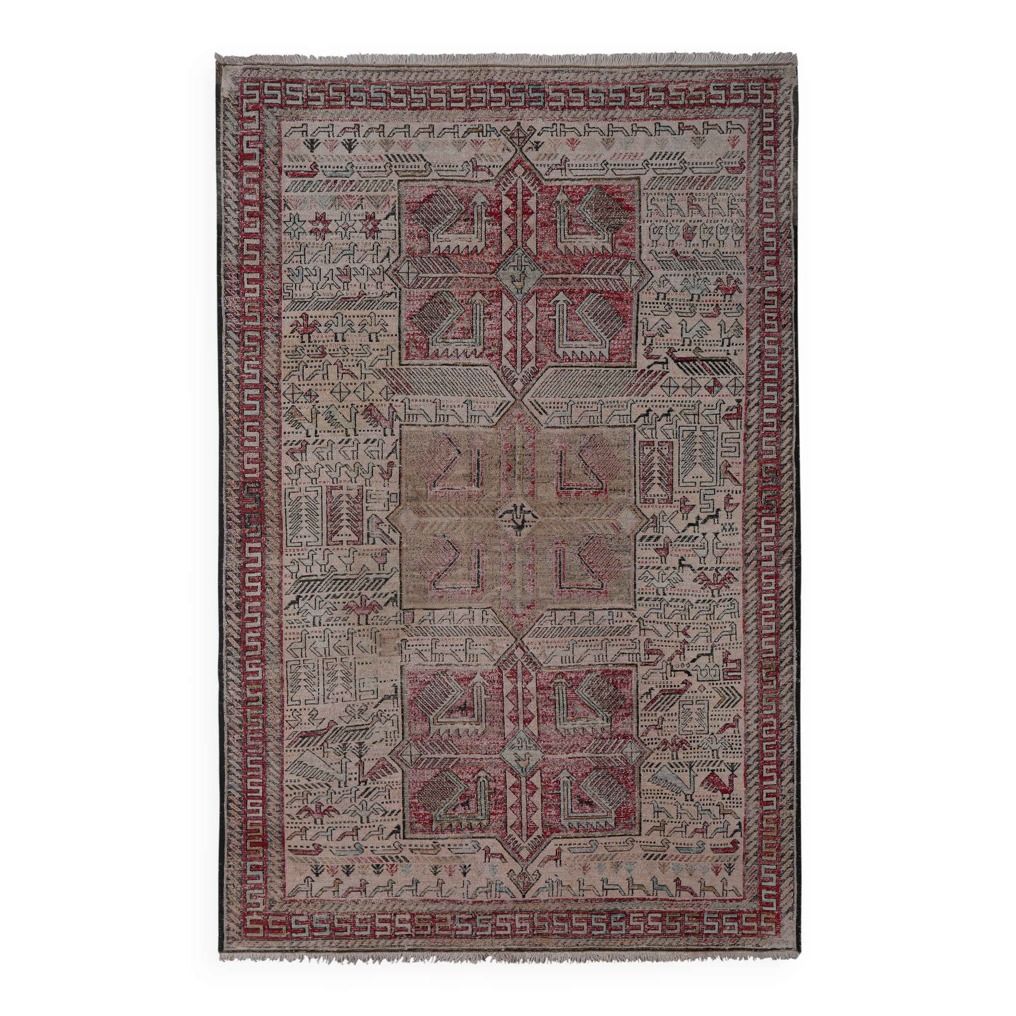 Vintage Turkish Oushak Handwoven Rug 123x183 cm