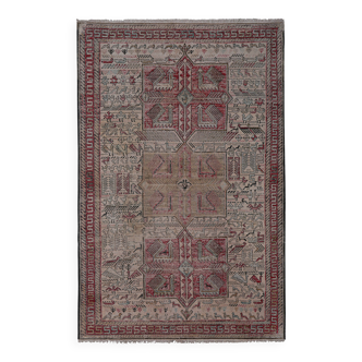 Tapis vintage turc de oushak tissé à la main 123x183 cm
