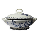 Soupière ancienne 1890-1910 porcelaine opaque terre de fer Gien modèle Chardons
