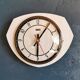Vintage formica clock octagonal silent wall pendulum "FFR black white ash"