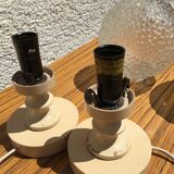 Pair 2pcs Vintage GDR AKA Electric Table Night Lamp Mid-Century 70s