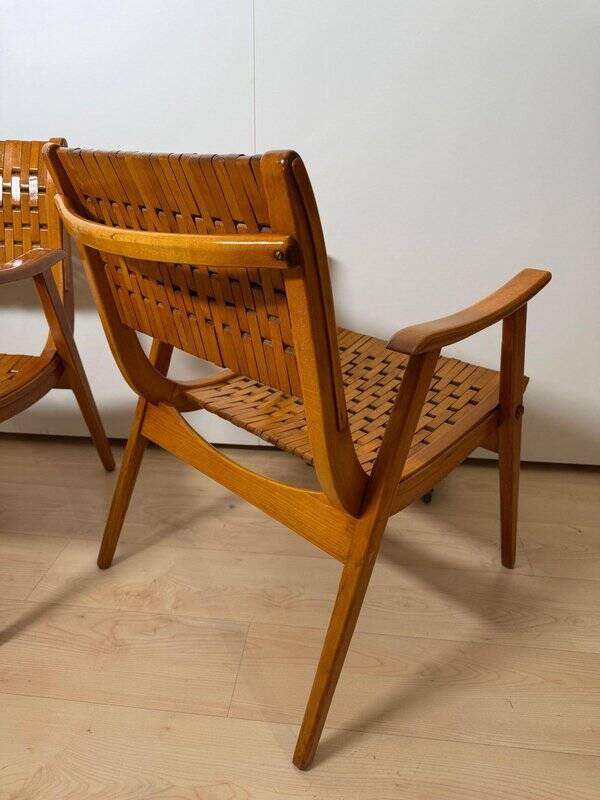 Fauteuils Gelenka en bois de hêtre massif, Allemagne, 1950, ensemble de 2