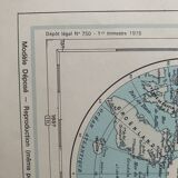 Taride vintage world map planisphere 1976