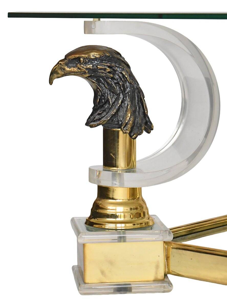 Vintage coffee table with eagles.