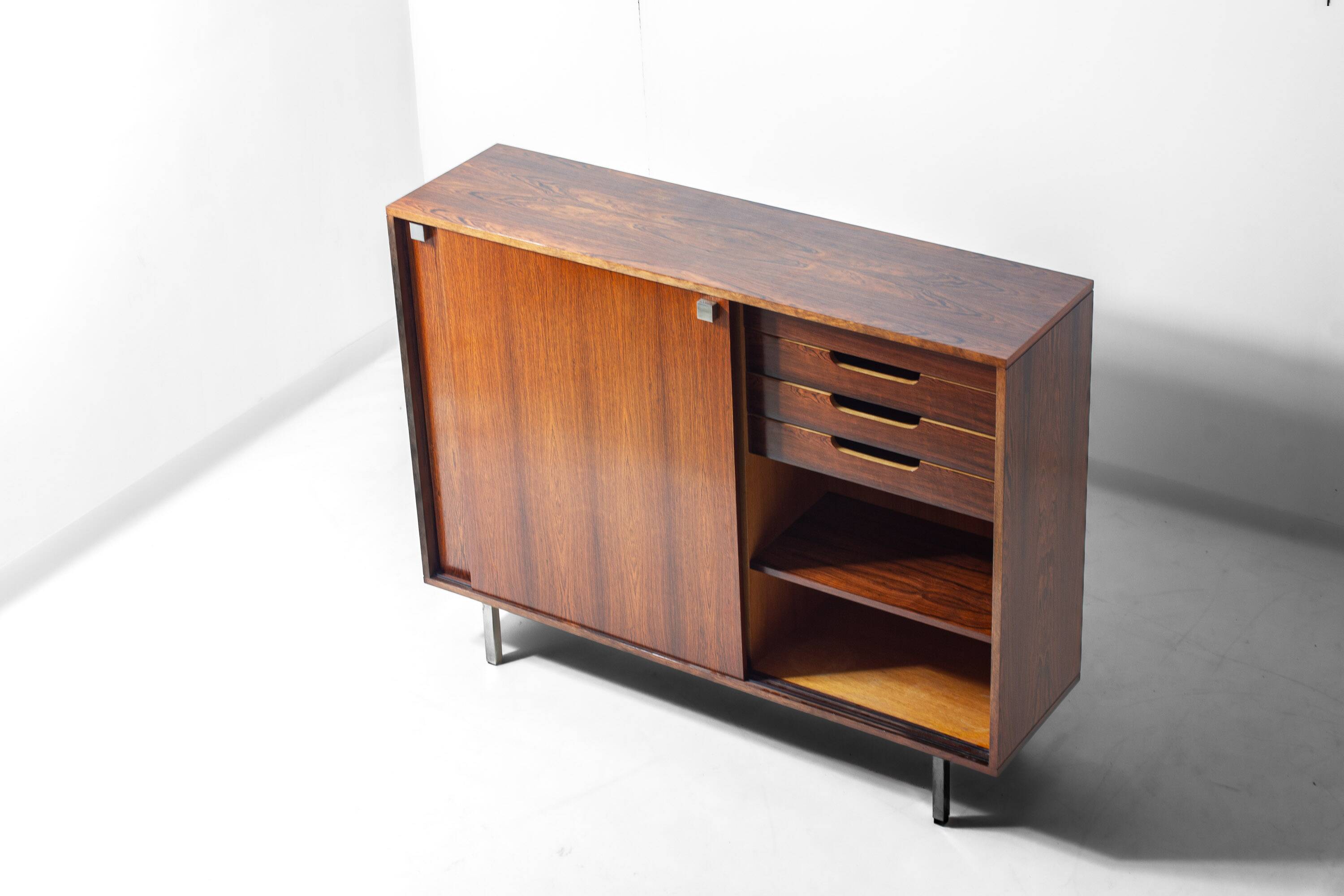 Minimalist storage cabinet in teak by Alfred Hendrickx, 1960