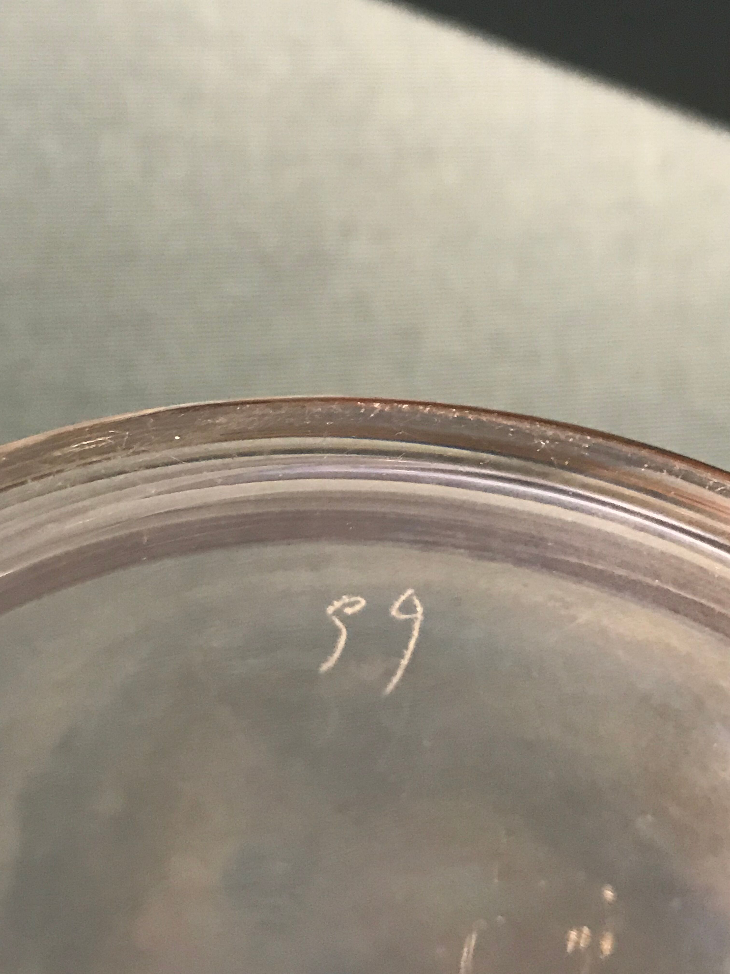 Pair of ancient carafes numbered Crystal Baccarat