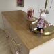 Pink tapered leg chest of drawers
