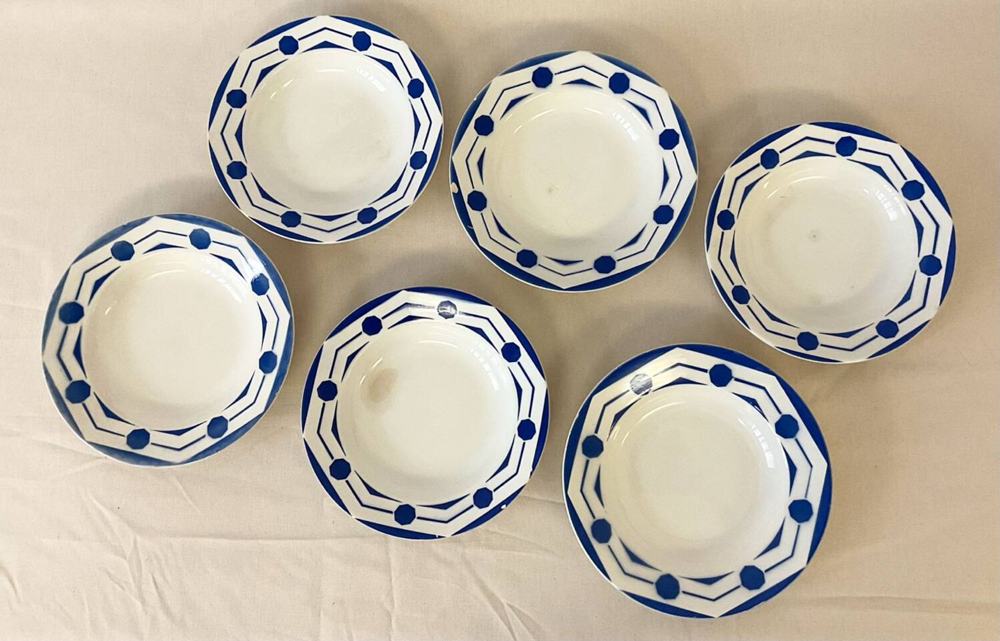 6 assiettes creuses Digoin Sarreguemines - Collection Ciboulette