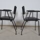 Fauteuils en skaï noir 1950
