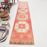 Tapis turc rouge pâle, 75x385cm