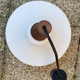 Scandinavian vintage suspension, 60s, teak and opaline