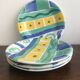 4 vintage 80s/90s hand-painted dessert plates