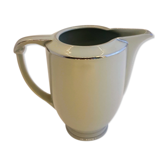 Pot à lait en porcelaine Pirkenhammer couleur céladon a decor argent 1918/1938