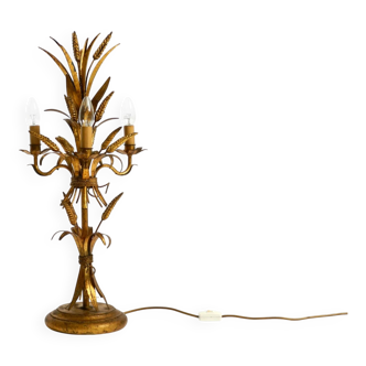 Original 1970s floral table lamp by Hans Kögl in the shape of a wheat sheaf