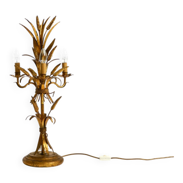 Lampe de table florale par Hans Kögl en forme de gerbe de blé, années 1970