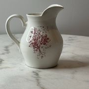 Pot à lait Sarreguemines décor rose rouge