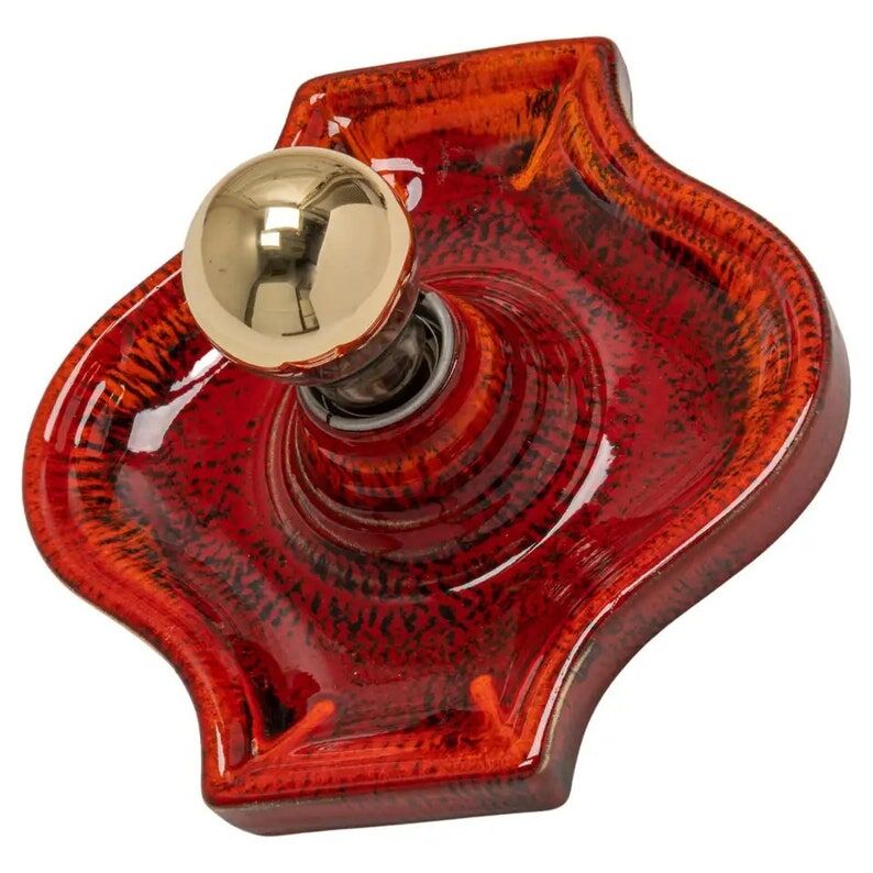 Wall lamp in red and orange ceramic Sputnik, Germany, 1970s