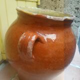 Old glazed grease pot