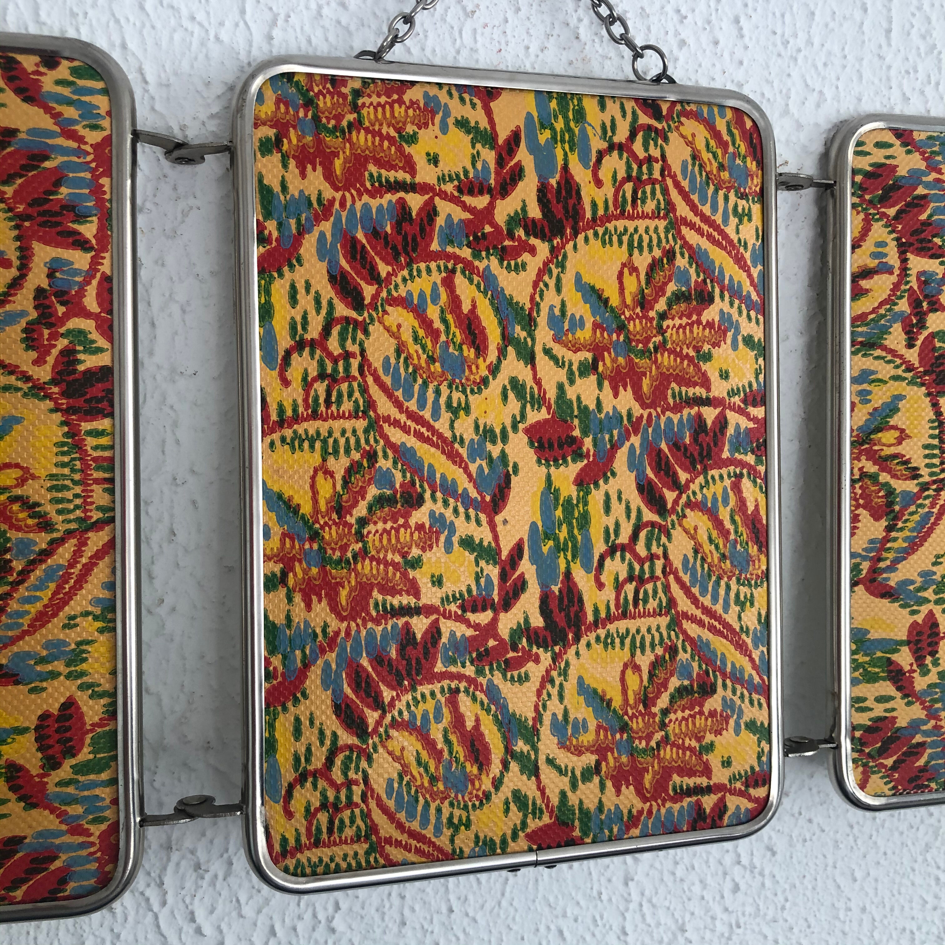 Triptych mirror 1960 barber - 21 x 50 cm