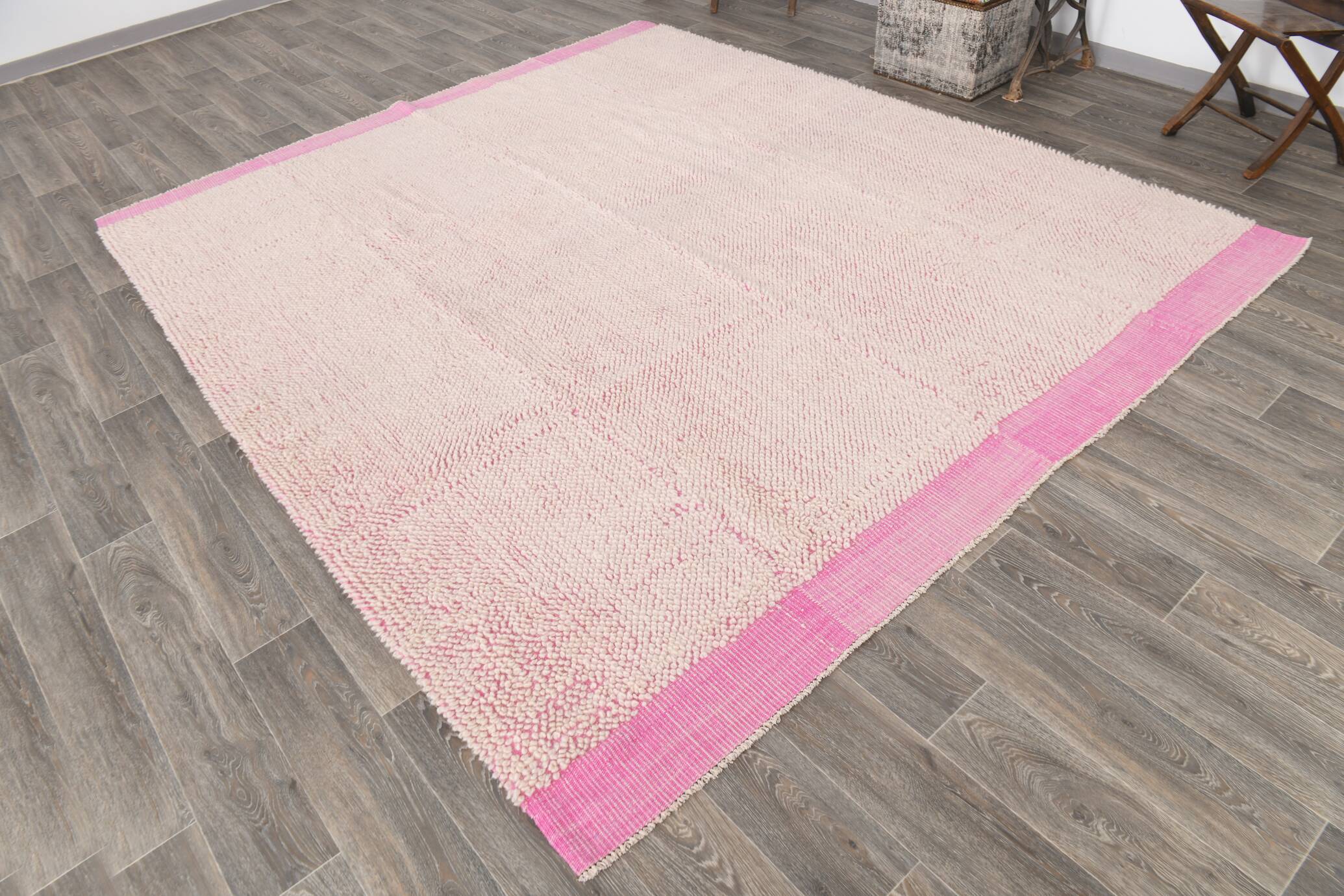 8x10 Rug For Living Room Pink & Beige Vintage Moroccan Rug, 259x301 Cm SKU. 34961