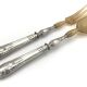 Serving cutlery, salad cutlery, in filled silver, minerva hallmarks