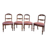 Set of 4 Napoleon III chairs with Jacob mahogany legs