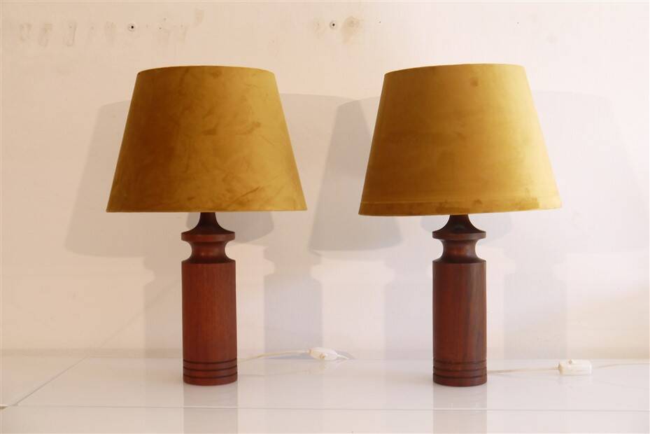 Pair of Danish teak lamps 1960