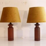 Pair of Danish teak lamps 1960
