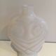 White opaline glass owl vase. Around 1970.