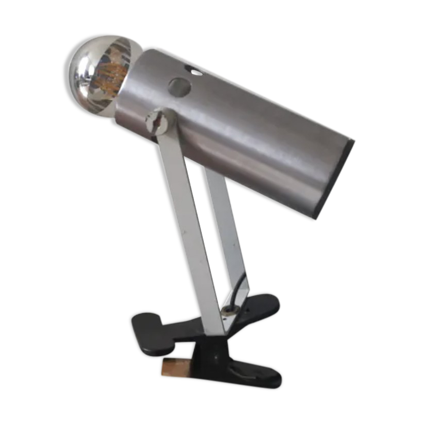 brushed metal spot clamp lamp 1970