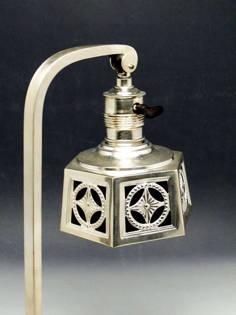 Art Nouveau silver-plated desk lamp, early 20th century