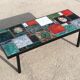 Ceramic coffee table signed princess 1950 africanist inspiration