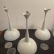 Lot de 3 lampes metal et verre holophane design année 70