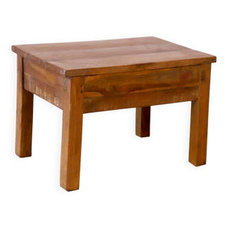 Natural Burmese teak side table