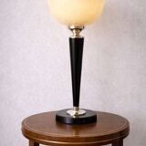Art Deco lamp "Mazda" wood and glass