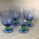 Fine vintage blue and green foot glasses