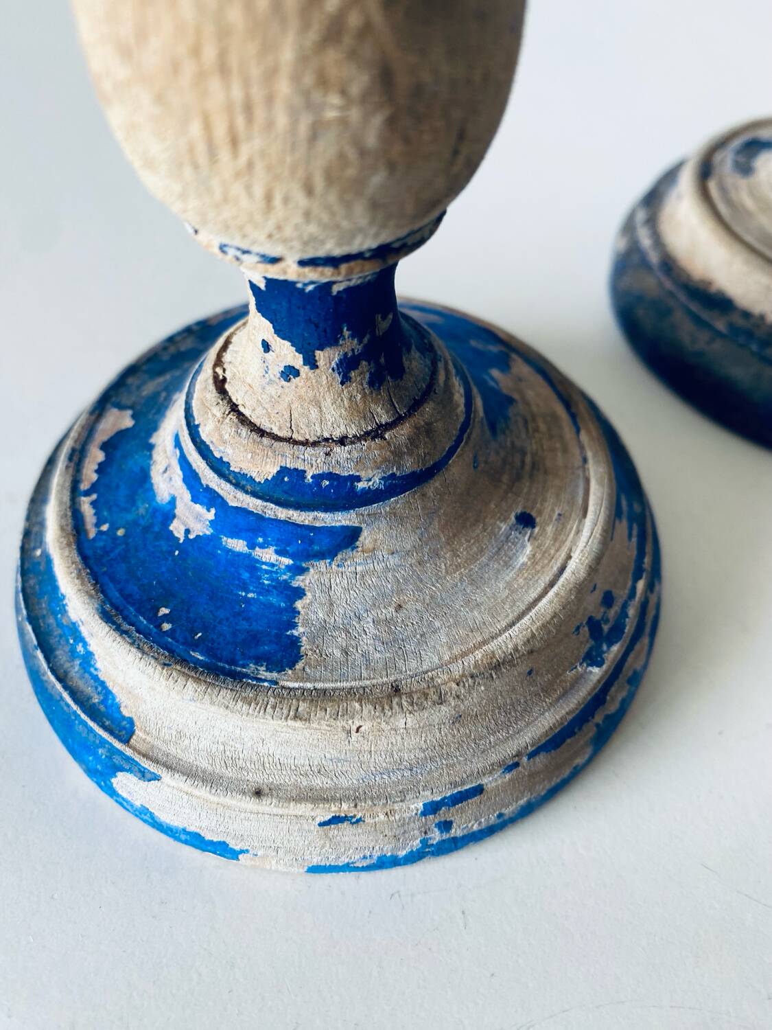 Pair of old patinated candlesticks