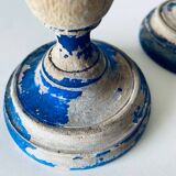 Pair of old patinated candlesticks