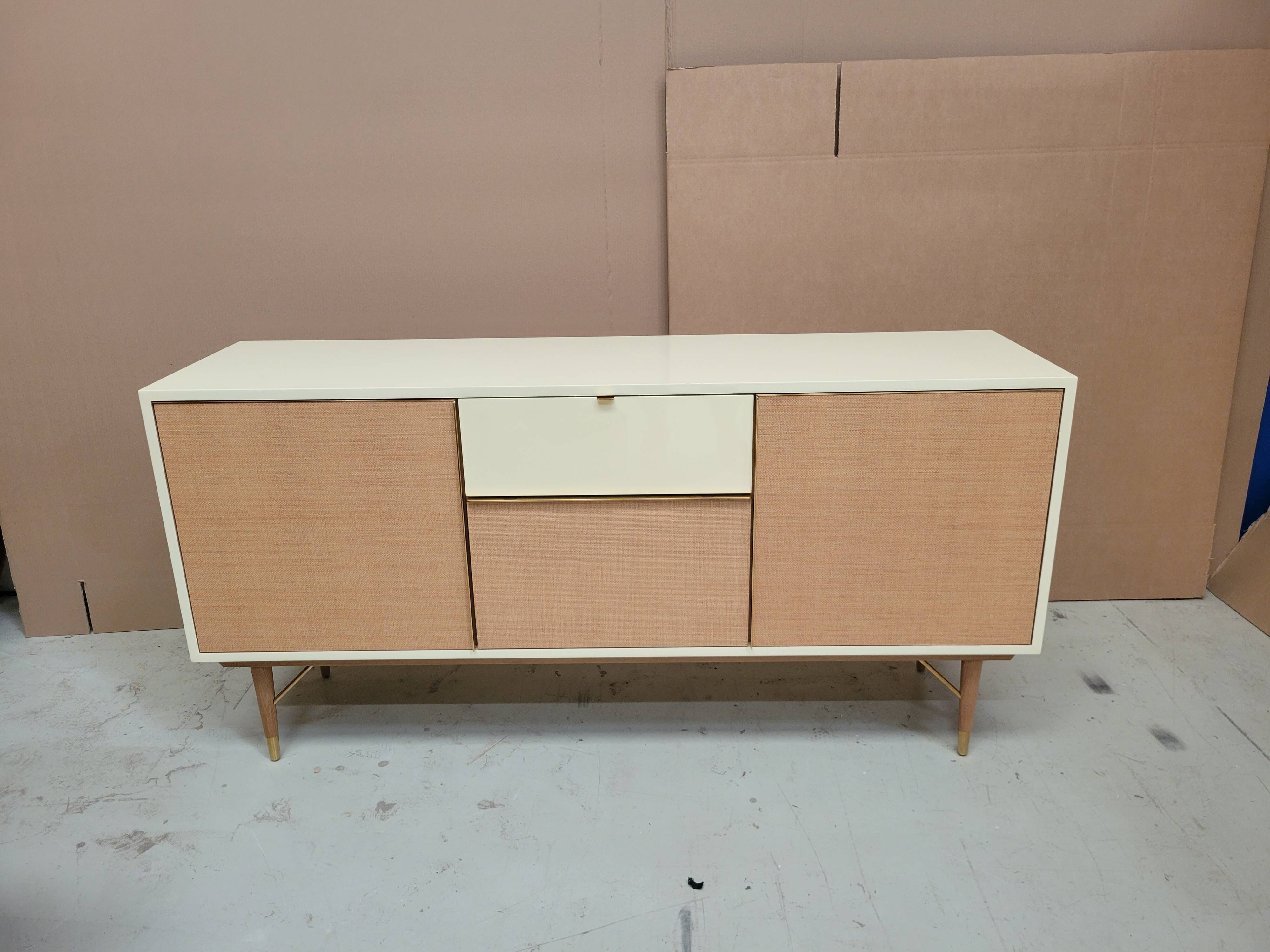 Enfilade Capri, low buffet in lacquer and rattan, brand Red Edition.
