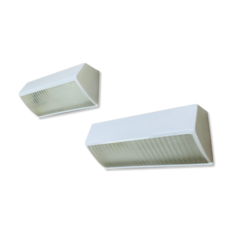 Pair of Holophane Prismopal wall lights, 50s design