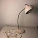 Vintage 1960s Desk Lamp White Metal | Flexible Articulated Swan Neck Light Industrial Mid-Century Design Living Room