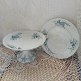 2 antique ironstone compote dishes
