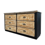 Old workshop furniture with 6 drawers.