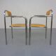 Set of Minimalist Tubular Steel Armchairs by Thomas Wendtland, 1970s