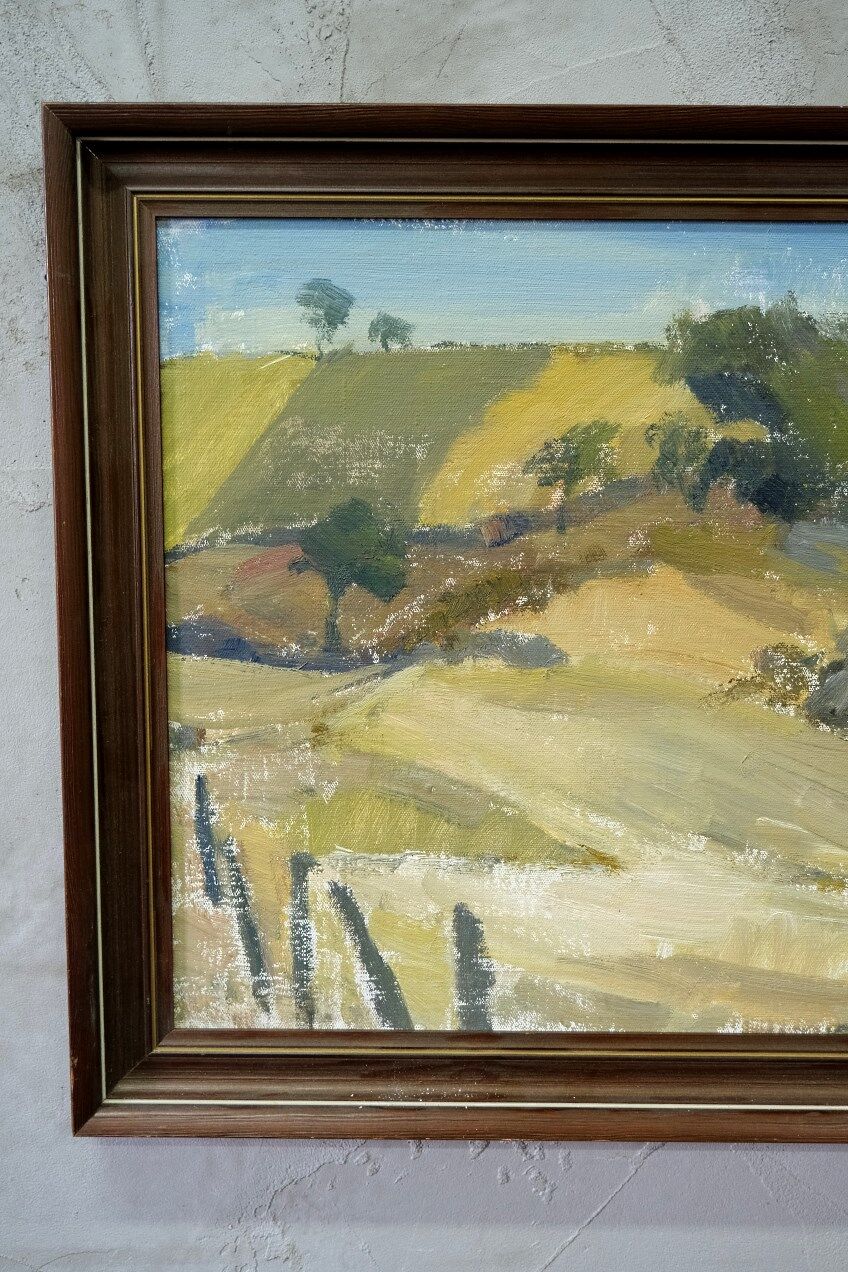 Ruth wahlund, swedish landscape, 1960, oil on canvas, framed