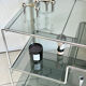 Coffee table / chrome and smoked glass by Max Sauze