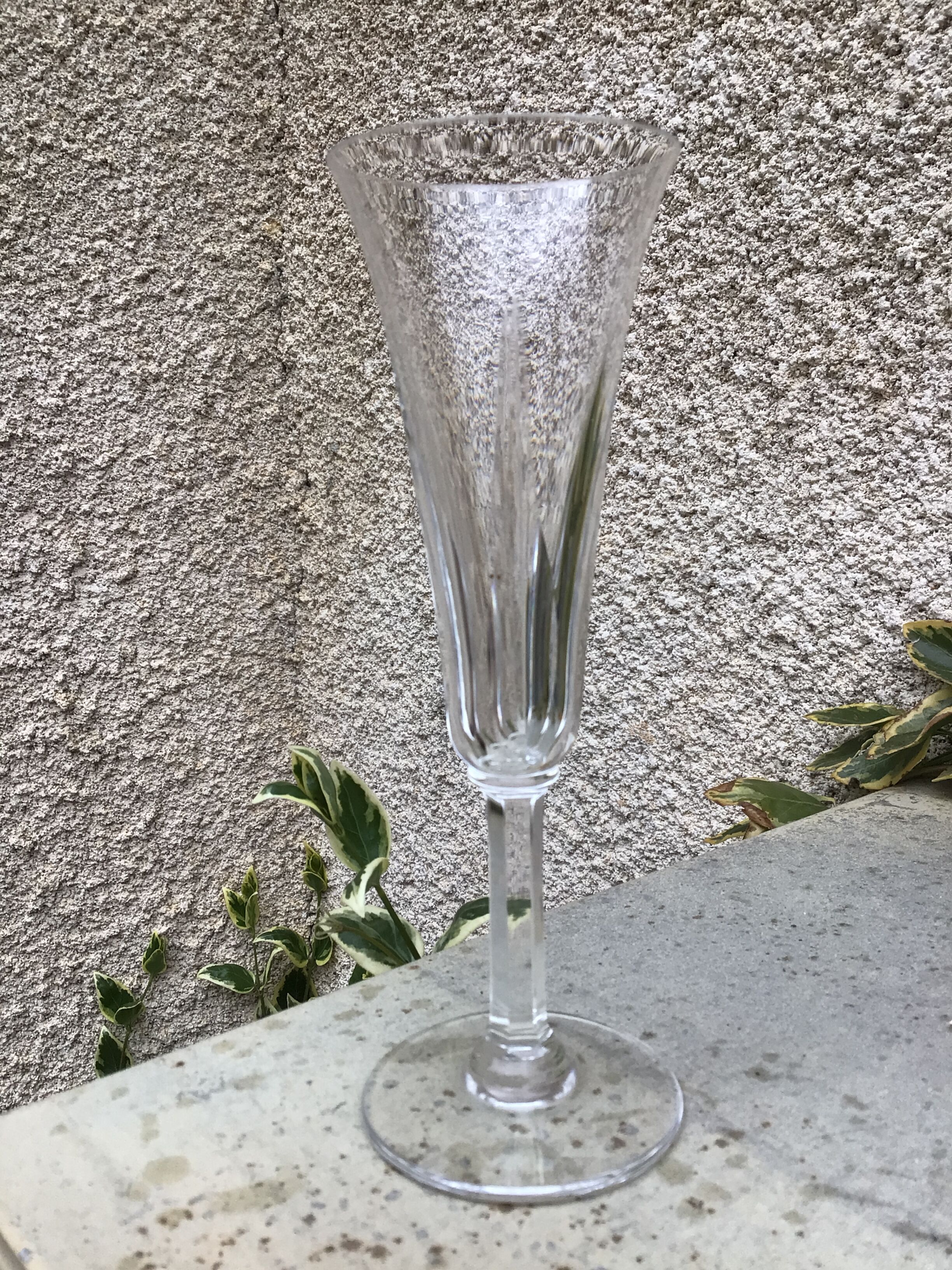 Set of 6 crystal champagne flutes Saint Louis