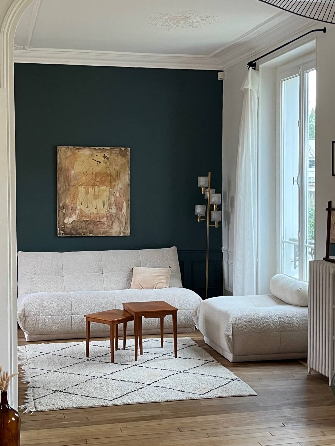 SIA white bouclette designer sofa